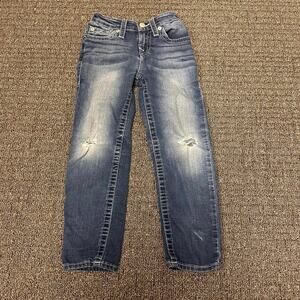 True Religion Section Slim Baby Blue‎ Jeans Size 6 Distressed